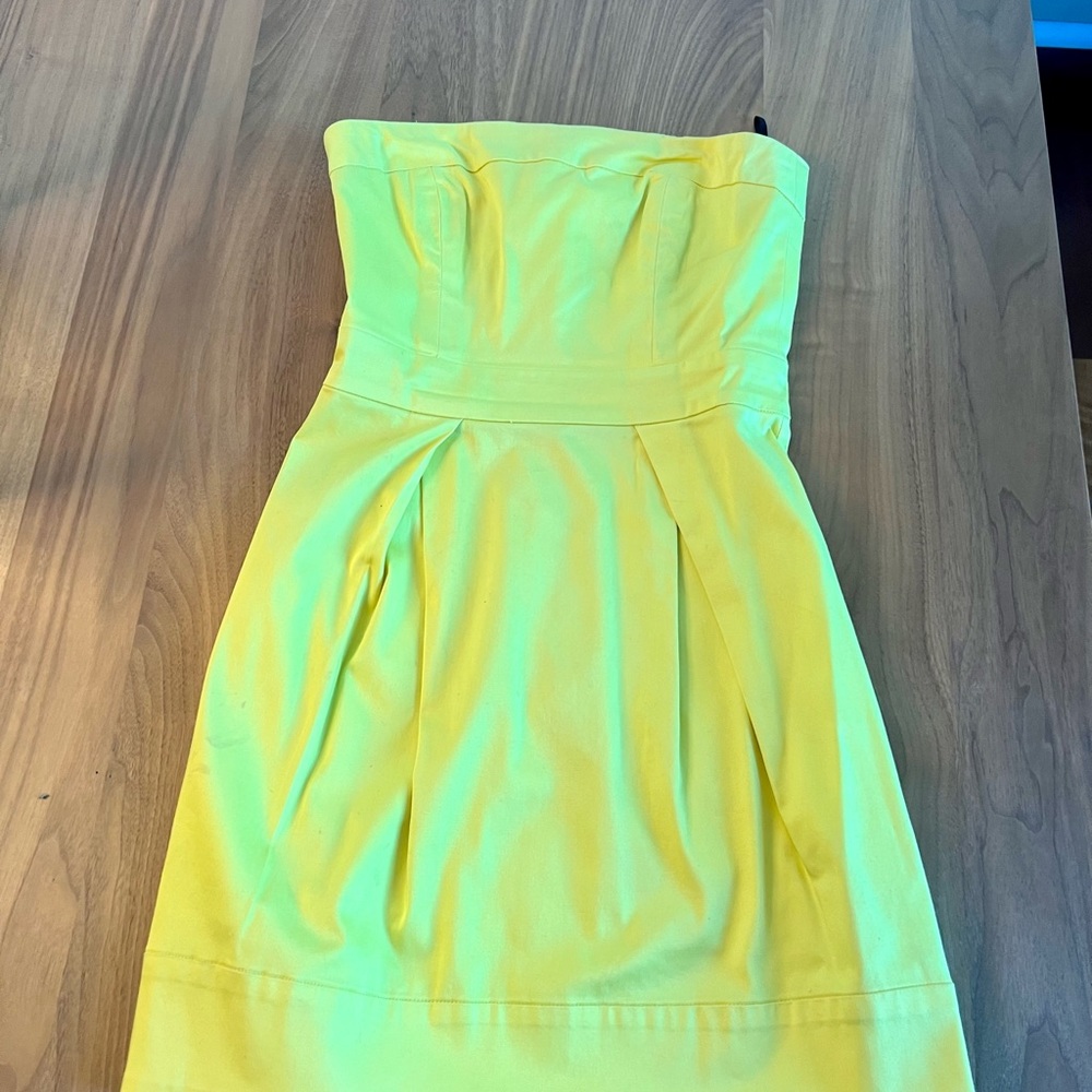 French Connection yellow strapless back-zip dress - Picture 5 of 6